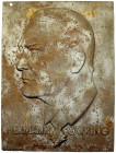 Medaillen Drittes Reich
Einseitige, reckeckige Eisengussplakette o.J. Kopf Hermann Göring. 30 X 40 cm.
sehr schön, korrodiert