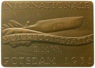 Medaillen Drittes Reich
Eins. Bronze-Preisplakette 1931 des DMVb. a.d. 3. Preis bei der internat. Motorbootregatta zu Potsdam. Revers: Awes Münze Ber...