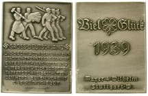 Medaillen Drittes Reich
Weißmetall-Neujahrsplakette "Viel Glück" 1939. Mayer & Wilhelm (Stuttgart). Mit Originaltüte d. Herstellers. 51 X 39 mm.
vor...