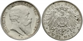 Reichssilbermünzen J. 19-178 Baden Friedrich I., 1856-1907
2 Mark 1904 G fast Stempelglanz