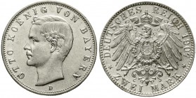 Reichssilbermünzen J. 19-178 Bayern Otto, 1886-1913
2 Mark 1907 D. vorzüglich/Stempelglanz