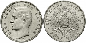Reichssilbermünzen J. 19-178 Bayern Otto, 1886-1913
5 Mark 1913 D. vorzüglich/Stempelglanz