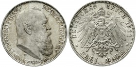 Reichssilbermünzen J. 19-178 Bayern Luitpold 1911-1912
3 Mark 1911 D. Zum 90 jähr. Geb. m. Lebensdaten.
fast Stempelglanz/Erstabschlag, Prachtexempl...