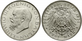 Reichssilbermünzen J. 19-178 Bayern Ludwig III., 1913-1918
3 Mark 1914 D. fast Stempelglanz