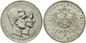 Reichssilbermünzen J. 19-178 Braunschweig Ernst August, 1913-1916
5 Mark 1915 A. Mit Lüneburg.
gutes vorzüglich, etwas berieben