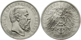 Reichssilbermünzen J. 19-178 Hessen Ludwig IV., 1877-1892
5 Mark 1891 A. gutes vorzüglich