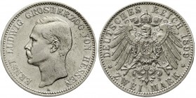 Reichssilbermünzen J. 19-178 Hessen Ernst Ludwig, 1892-1918
2 Mark 1899 A. sehr schön