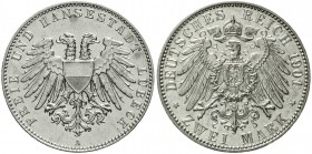 Reichssilbermünzen J. 19-178 Lübeck
2 Mark 1901 A. gutes vorzüglich aus EA