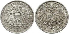 Reichssilbermünzen J. 19-178 Lübeck
2 Mark 1907 A. vorzüglich, berieben