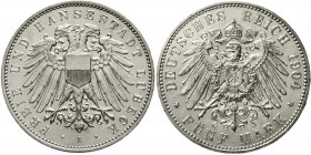 Reichssilbermünzen J. 19-178 Lübeck
5 Mark 1904 A. gutes vorzüglich