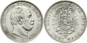 Reichssilbermünzen J. 19-178 Preußen Wilhelm I., 1861-1888
2 Mark 1876 A. vorzüglich/Stempelglanz aus EA