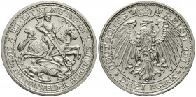 Reichssilbermünzen J. 19-178 Preußen Wilhelm II., 1888-1918
3 Mark 1915 A. Mansfeld.
vorzüglich/Stempelglanz