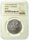 Reichssilbermünzen J. 19-178 Preußen Wilhelm II., 1888-1918
3 Mark 1915 A. Mansfeld. Im NGC-Blister mit Grading AU 55.
gutes vorzüglich