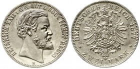 Reichssilbermünzen J. 19-178 Reuß, ältere Linie Heinrich XXII., 1867-1902
2 Mark 1877 B. vorzüglich/Stempelglanz aus Erstabschlag, winz. Randfehler, ...