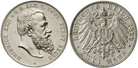 Reichssilbermünzen J. 19-178 Reuß, ältere Linie Heinrich XXII., 1867-1902
2 Mark 1899 A. vorzüglich, winz. Kratzer und etwas berieben