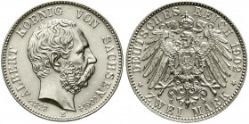 Reichssilbermünzen J. 19-178 Sachsen Albert, 1873-1902
2 Mark 1902 E. Auf seinen Tod.
fast Stempelglanz