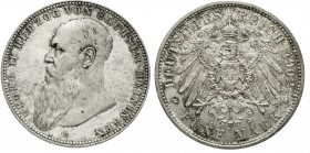 Reichssilbermünzen J. 19-178 Sachsen/-Meiningen Georg II., 1866-1915
5 Mark 1902 D, Bart berührt Perlkreis nicht.
fast Stempelglanz aus EA, winz. Kr...
