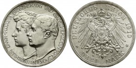 Reichssilbermünzen J. 19-178 Sachsen/-Weimar-Eisenach Wilhelm Ernst, 1901-1918
3 Mark 1910 A. Mit Feodora.
vorzüglich/Stempelglanz