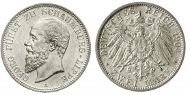 Reichssilbermünzen J. 19-178 Schaumburg-Lippe Georg, 1893-1911
2 Mark 1904 A. fast Stempelglanz, Prachtexemplar