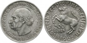Kolonien und Nebengebiete Provinz Westfalen
Silberabschlag zum 500 Mark 1922 vom Stein. 23,50 g.
gutes vorzüglich, sehr selten