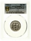 Weimarer Republik Kursmünzen 1 Reichsmark, Silber 1925-1927
1926 J. Im PCGS-Blister mit Grading PR 65 (finest known, nur dies Ex.).
Polierte Platte,...