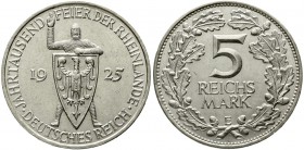 Weimarer Republik Gedenkmünzen 5 Reichsmark Rheinlande
1925 E. gutes vorzüglich