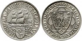 Weimarer Republik Gedenkmünzen 3 Reichsmark Bremerhaven
1927 A. Stempelglanz, feine Tönung
