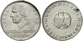 Weimarer Republik Gedenkmünzen 5 Reichsmark Lessing
1929 A. gutes sehr schön, kl. Randfehler und Fleck