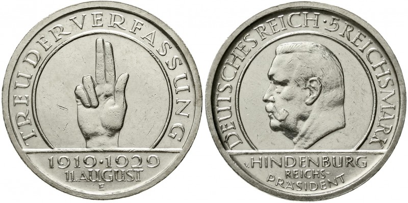 Weimarer Republik Gedenkmünzen 5 Reichsmark Schwurhand
1929 E. sehr schön/vorzü...