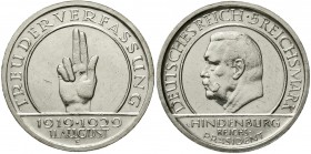 Weimarer Republik Gedenkmünzen 5 Reichsmark Schwurhand
1929 E. sehr schön/vorzüglich, winz. Kratzer und etwas berieben