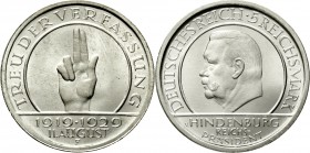 Weimarer Republik Gedenkmünzen 5 Reichsmark Schwurhand
1929 F. fast Stempelglanz, Prachtexemplar