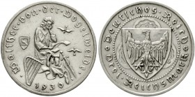 Weimarer Republik Gedenkmünzen 3 Reichsmark Vogelweide
1930 G. sehr schön/vorzüglich, kl. Kratzer