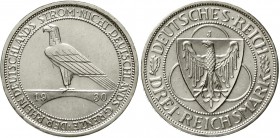 Weimarer Republik Gedenkmünzen 3 Reichsmark Rheinstrom
1930 J. vorzüglich/Stempelglanz, winz. Randfehler