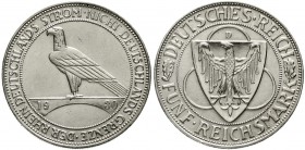 Weimarer Republik Gedenkmünzen 5 Reichsmark Rheinstrom
1930 D. vorzüglich, kl. Randfehler und winz. Kratzer