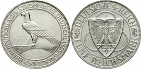 Weimarer Republik Gedenkmünzen 5 Reichsmark Rheinstrom
1930 F. prägefrisch, kl. Kratzer