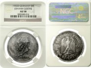 Weimarer Republik Gedenkmünzen 5 Reichsmark Goethe
1932 D. Im NGC-Blister mit Grading AU 58.
gutes vorzüglich mit feiner Patina