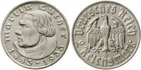 Drittes Reich Gedenkmünzen 2 Reichsmark Luther 1933-1934
1933 J. vorzüglich/Stempelglanz