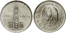 Drittes Reich Gedenkmünzen 2 Reichsmark Garnisonskirche mit Datum 1934
1934 E. fast Stempelglanz, selten in dieser Erhaltung