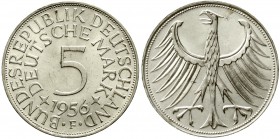 Münzen der Bundesrepublik Deutschland Kursmünzen 5 Deutsche Mark Silber 1951-1974
1956 F. fast Stempelglanz