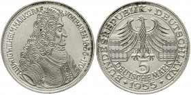 Münzen der Bundesrepublik Deutschland Gedenkmünzen 5 Deutsche Mark, Silber, 1952-1979
Markgraf von Baden 1955 G. prägefrisch/fast Stempelglanz