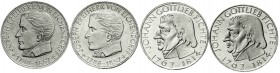 Münzen der Bundesrepublik Deutschland Gedenkmünzen 5 Deutsche Mark, Silber, 1952-1979
4 Stück: 2 X Eichendorff 1957 J und 2 X Fichte 1964 J.
vorzügl...