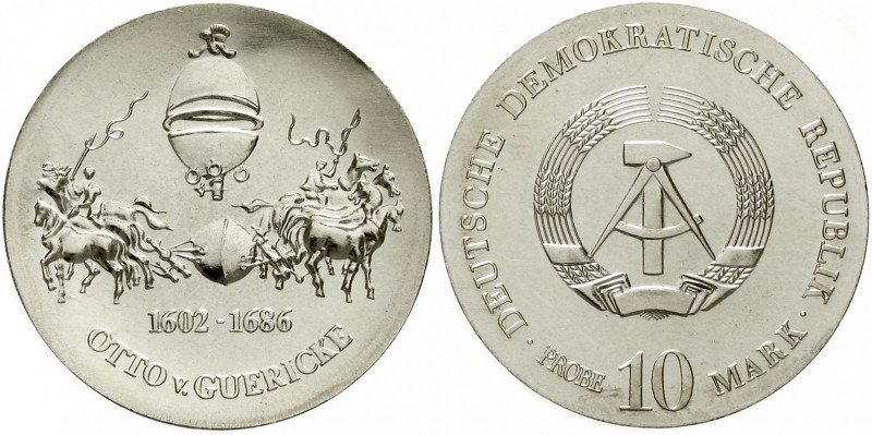 Gedenkmünzen der DDR
Guerickeprobe 10 Mark 1977. Magdeburger Halbkugeln mit Pfe...