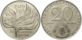 Gedenkmünzen der DDR
20 Mark 1979 A. Blattprobe.
Stempelglanz