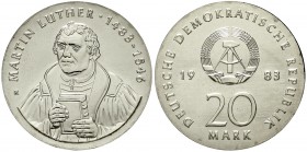 Gedenkmünzen der DDR
20 Mark 1983. Luther.
Stempelglanz