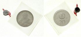 Gedenkmünzen der DDR
20 Mark 1983 Luther.
Polierte Platte, original verplombt, leichte Patina