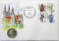 Gedenkmünzen der DDR
5 Mark Meißen 1983 A. Eingelegt in Numisbrief v. 30.08.1985.
Stempelglanz