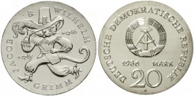 Gedenkmünzen der DDR
20 Mark 1986 A. Grimm.
Stempelglanz