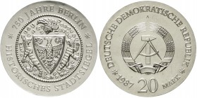 Gedenkmünzen der DDR
20 Mark 1987 A. Stadtsiegel
prägefrisch