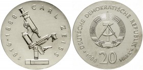 Gedenkmünzen der DDR
20 Mark 1988 A. Zeiss.
Stempelglanz