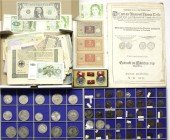 LOTS Sammlungen allgemein alle Welt
Interessanter Posten Münzen, Ehrenzeichen und Banknoten. Ca. 90 Münzen und Medaillen: enthalten sind antike Münze...
